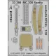 Eduard Accessories MC.200 Saetta seatbelts STEEL for Italeri - acél fotómaratott biztonsági övek
