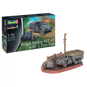   Revell Krupp Protze KFZ 69 with 3,7cm Pak – 1:76 katonai teherautó makett