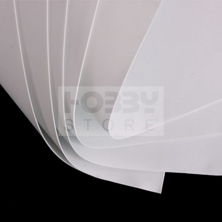 Dekorgumi puha (Foamiran) 50 x 50 cm, 1 mm, fehér (1db) 34419