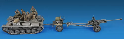 MiniArt German Artillery Tractor T-70 & Gun FK 288 w/crew – 1:35 harcjármű makett