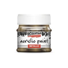   Pentart Metál csillogó arany színű akrilfesték - hobbi festék 50 ml 3504