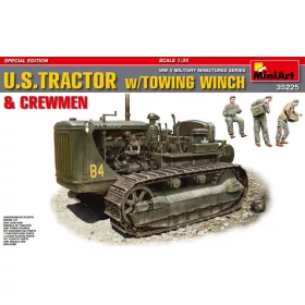   MiniArt U.S.Tractor  w/Towing Winch & Crewmen.Special Ed – 1:35 munkagép makett