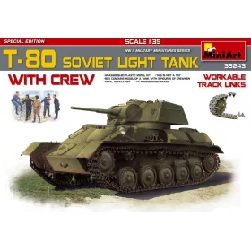   MiniArt T-80 Soviet Light Tank w/Crew.Special Edition – 1:35 harcjármű makett
