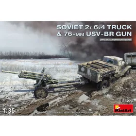   MiniArt Soviet 2 t 6x4 Truck with 76 mm USV-BR Gun – 1:35 teherautó makett