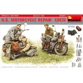   MiniArt U.S. Motorcycle Repair  Crew. Special Edition – 1:35 figura makett