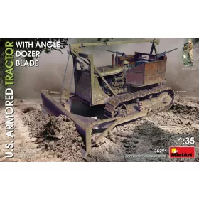   MiniArt U.S. Armored Tractor w/Angle Dozer Blade – 1:35 munkagép makett