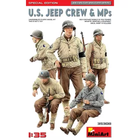   MiniArt U.S. Jeep Crew & MPs. Special Edition – 1:35 figura makett