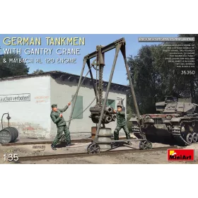   MiniArt German Tankmen with Gantry Crane & Maybach HL 120 Engine – 1:35 figura makett