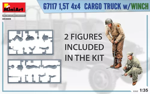 MiniArt 1,5t 4x4 G7117 Cargo Truck w/Winch – 1:35 teherautó makett