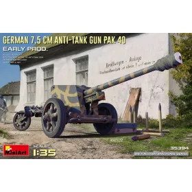   MiniArt German 7.5cm Anti-Tank Gun PaK 40. Early Prod – 1:35 löveg makett