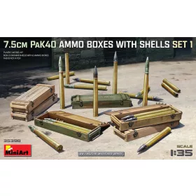   MiniArt 7.5cm PaK40 Ammo Boxes w/Shells Set 1 – 1:35 dioráma-kiegészítő
