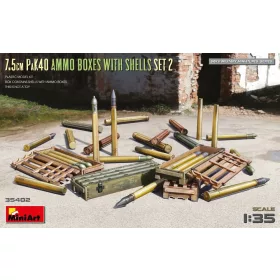   MiniArt 7.5cm PaK40 Ammo Boxes w/Shells Set 2 – 1:35 dioráma-kiegészítő
