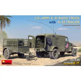   MiniArt US Army K-51 Radio Truck w/K-52 Trailer. Interior Kit – 1:35 teherautó makett
