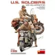 MiniArt U.S. Soldiers w/ WLA Motorcycles – 1:35 motorkerékpár makett