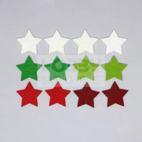 Filcfigura mini vegyes csillag  (12 db/cs) 35481