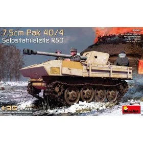   MiniArt 7.5cm Pak 40/4 auf gep. Selbstfahrlafette RSO – 1:35 harcjármű makett