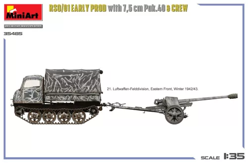 MiniArt RSO/01 Early Prod. with 7,5 cm Pak.40 & Crew – 1:35 harcjármű makett