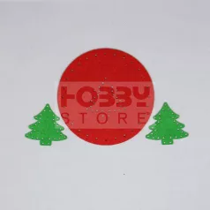 Filcfigura készlet, varrható (piros kör és fenyő) 35501