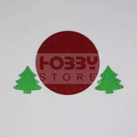 Filcfigura készlet, varrható (bordó kör és fenyő) 35502