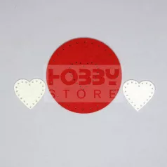 Filcfigura készlet, varrható (piros kör és szív) 35505