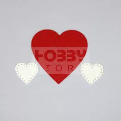Filcfigura készlet, varrható (piros szív és szív) 35507