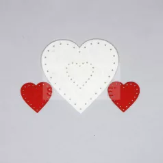   Filcfigura készlet, varrható (fehér szív és szív) 35508