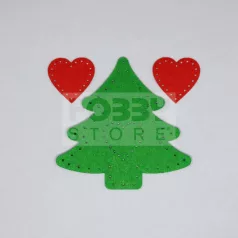  Filcfigura készlet, varrható (zöld fenyő és piros szív) 35510