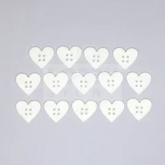   Filcfigura szív alakú "gomb" FEHÉR (14 db/cs) 35517