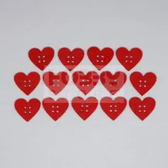   Filcfigura szív alakú "gomb" PIROS (14 db/cs) 35519