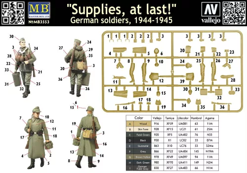 Master Box Supplies! german soldiers 2 figs – 1:35 figura makett