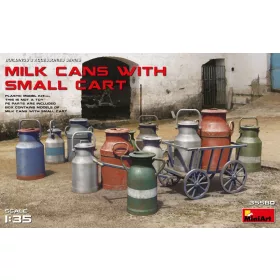   MiniArt Milk Cans with Small Cart – 1:35 dioráma-kiegészítő