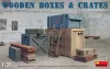 MiniArt Wooden Boxes & Crates – 1:35 dioráma-kiegészítő