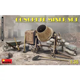 MiniArt Concrete Mixer Set – 1:35 dioráma-kiegészítő