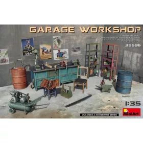 MiniArt Garage Workshop – 1:35 dioráma-kiegészítő