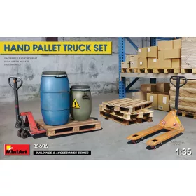   MiniArt Hand Pallet Truck Set – 1:35 dioráma-kiegészítő