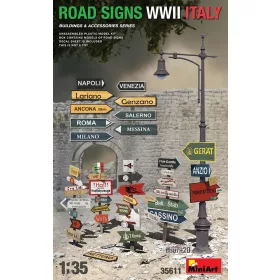   MiniArt Road Signs WWII Italy – 1:35 dioráma-kiegészítő