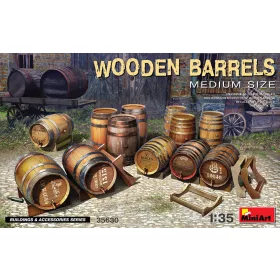  MiniArt Wooden Barrels. Medium Size – 1:35 dioráma-kiegészítő