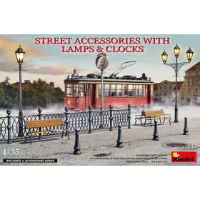   MiniArt Street Accessories With Lamps & Clocks – 1:35 dioráma-kiegészítő
