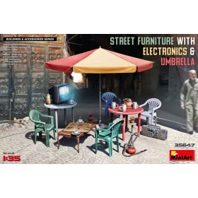   MiniArt Street Furniture With Electronics & Umbrella – 1:35 dioráma-kiegészítő
