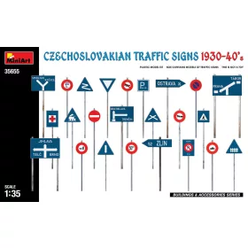   MiniArt Czechoslovakian Traffic Signs 1930-40’s – 1:35 dioráma-kiegészítő