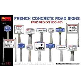   MiniArt French Concrete Road Signs 1930-40's. Paris Region – 1:35 dioráma-kiegészítő