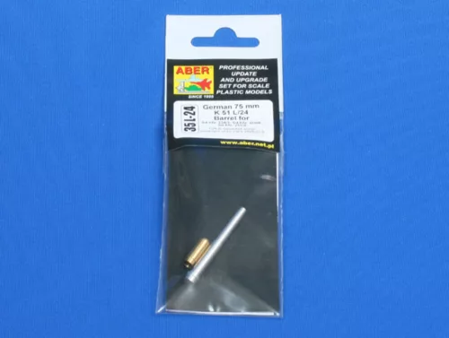 Aber Models Germ75mm K51L/24Barrel for Sd.Kfz.234/3;250/8;251/9 - német 75 mm-es K51 L/24 lövegcső – Sd.Kfz. 234/3,250/8 és 251/9 járművekhez