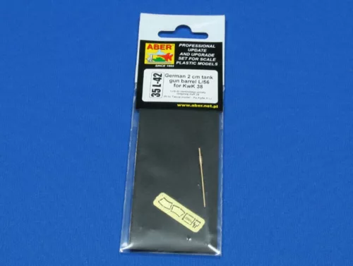 Aber Models German 2 cm tank gun barrel L/56 for KwK 38 - német 2 cm-es L/56 harckocsi-lövegcső – KwK 38-hoz