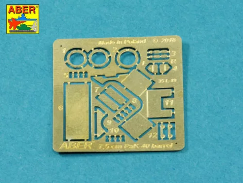 Aber Models German 75mm barrel for PaK 40 - middle model - PaK 40 - középső változat – német 75 mm-es lövegcső