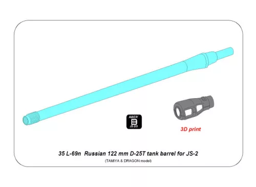 Aber Models Russian 122 mm D-25T tank Barrel for IS-2 - orosz 122 mm-es D-25T harckocsi-lövegcső – IS-2-höz