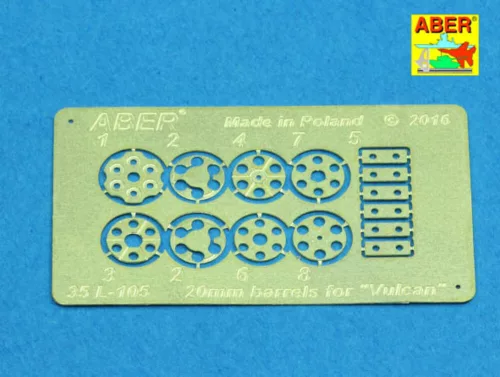 Aber Models 20mm barrels for M61 gun Vulcan - M61 Vulcan 20 mm-es gépágyú – csőkészlet