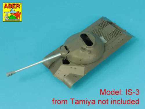 Aber Models Russian 122mm D-25T tank barrel for IS-3, with 3D Muzzle brake - orosz 122 mm-es D-25T harckocsi-lövegcső 3D nyomtatott csőszájfékkel – IS-3-hoz