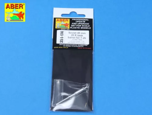 Aber Models 45 mm 20 K tank barrel for T-26 - 45 mm-es 20-K harckocsi-lövegcső – T-26-hoz