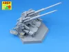 Aber Models German128mm L/61 barrels for anti-aircraft 12,8 cm FlaK 40 Zwilling - német 128 mm-es L/61 lövegcső – 12,8 cm Flak 40 Zwilling légvédelmi löveghez