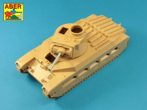 Aber Models Barrel ROQF Mk.I 76,2mm for Matilda Mk.IIICS with Besa MG barrel - Matilda Mk.IIICS Besa MG lövegcső – ROQF Mk.I 76,2 mm-es lövegcső